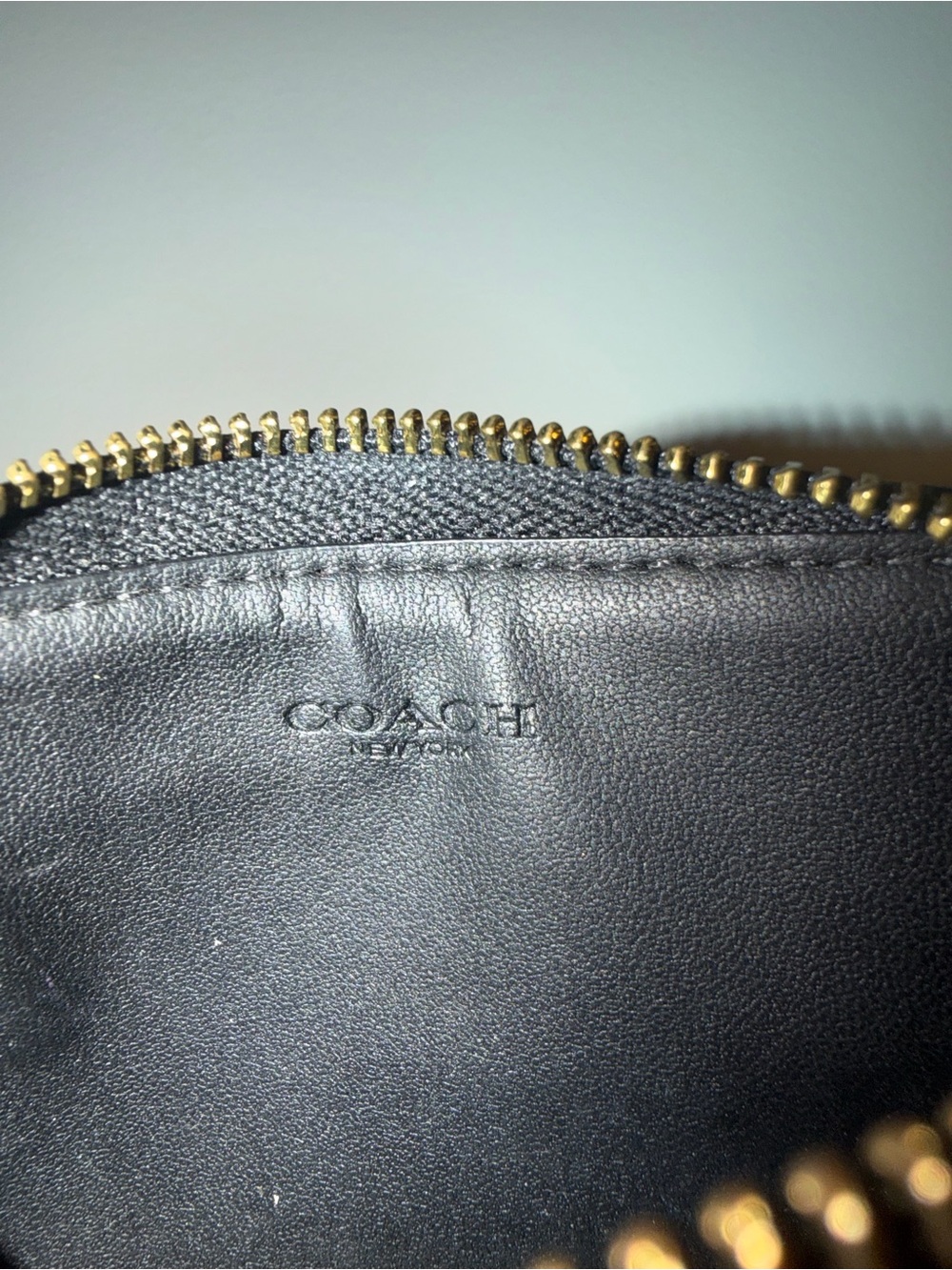 Coach Zip Card Case in Signature Canvas - Gold/Black/Brown - Picture 5 of 6
